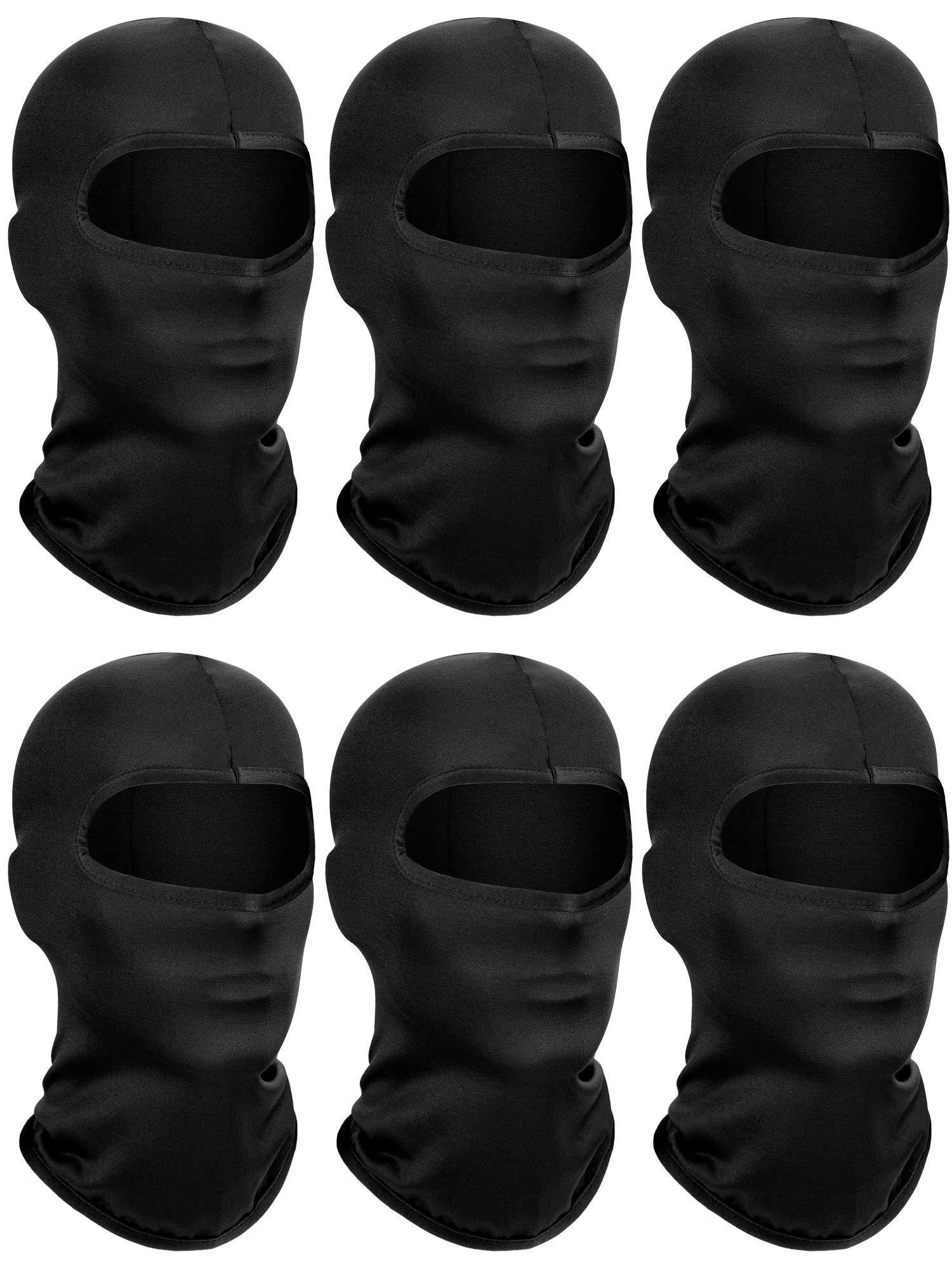 6 Pieces Kids Summer Neck Gaiter Sunscreen Face Breathable Long Neck Gaiter for Outdoor Activities Black