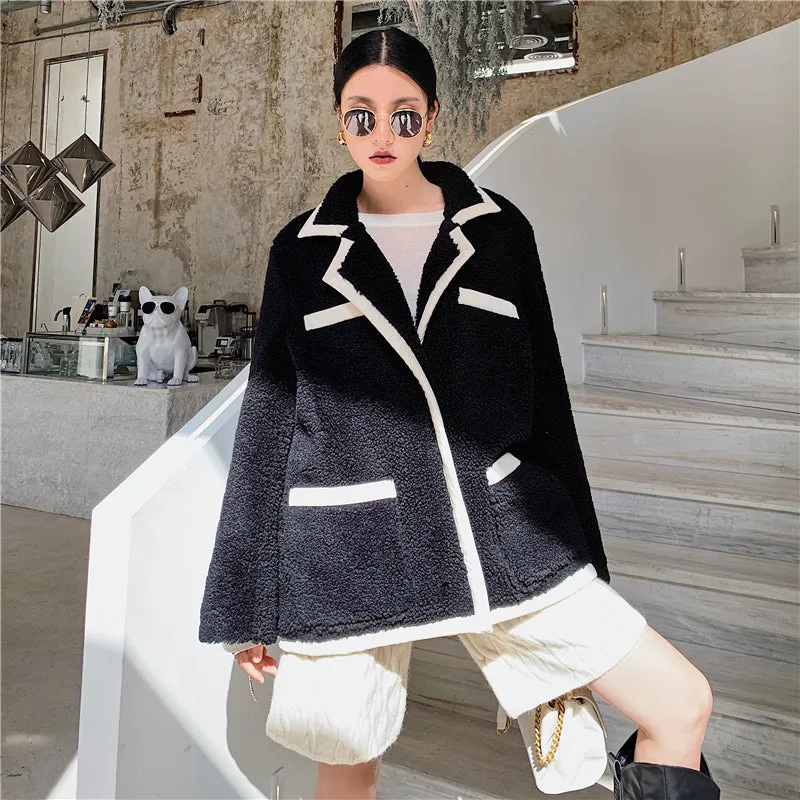 8GIRLS DESIGN OVERSIZED BORG JACKET IN BLACK