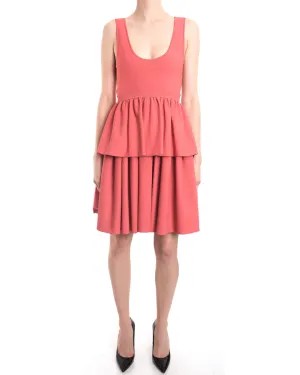Alexander McQueen Coral Knit Jersey Peplum Dress - 4/6