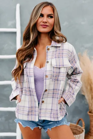 Anna Plaid Print Shacket (Lavender Mix)