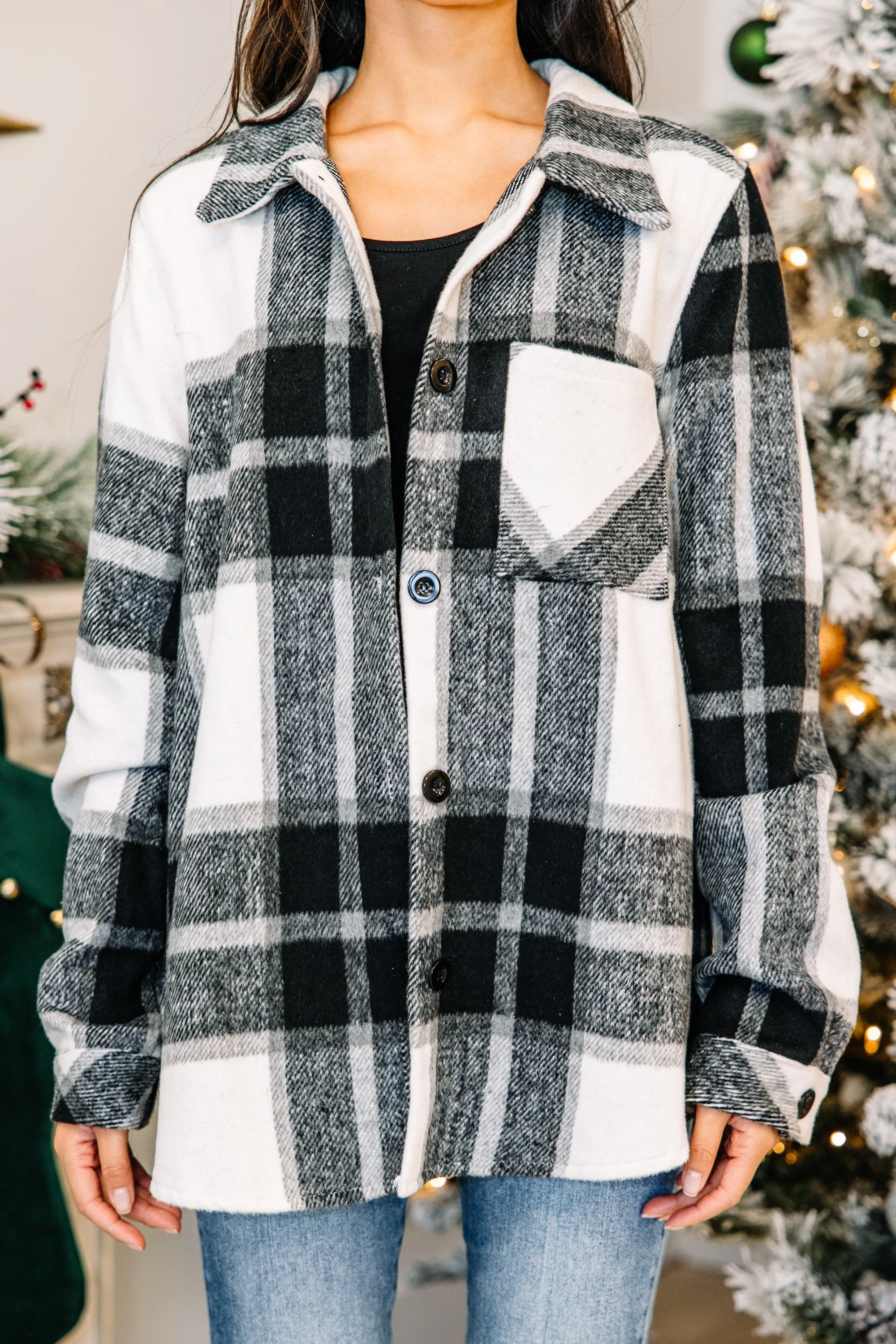 Be Your Best Self Black Plaid Shacket
