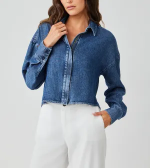 BELLA DAHL OVERSIZED CROPPED SHACKET