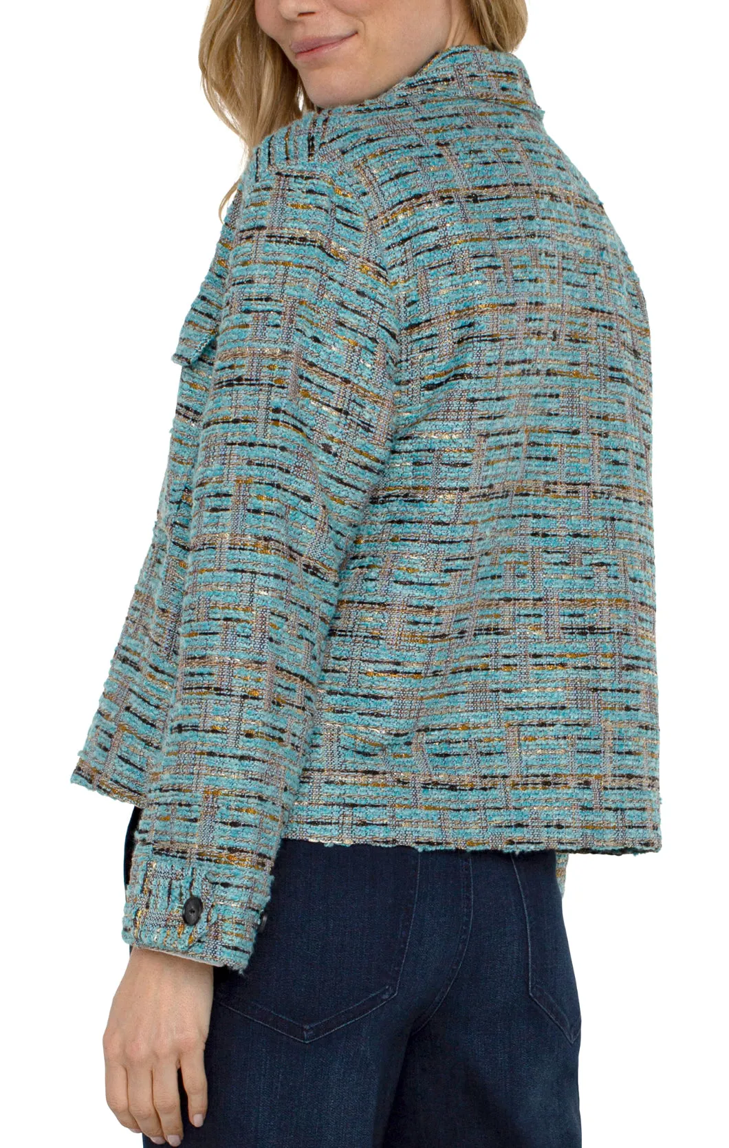 Boxy Shacket - Ocean Boucle