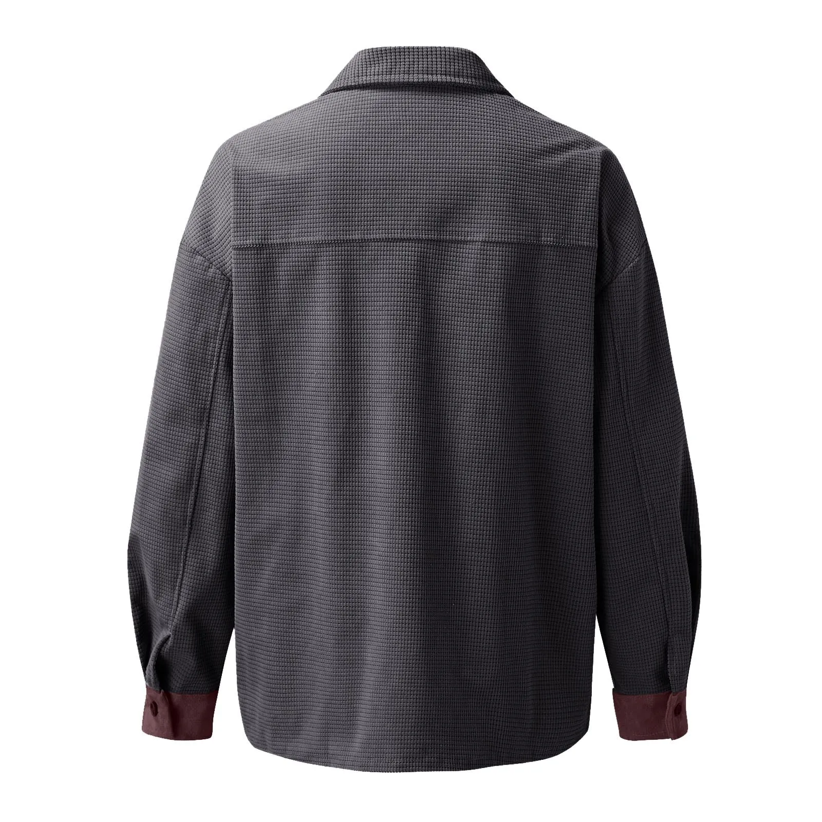 Button Down Color Contrast Mauve / Grey Shacket
