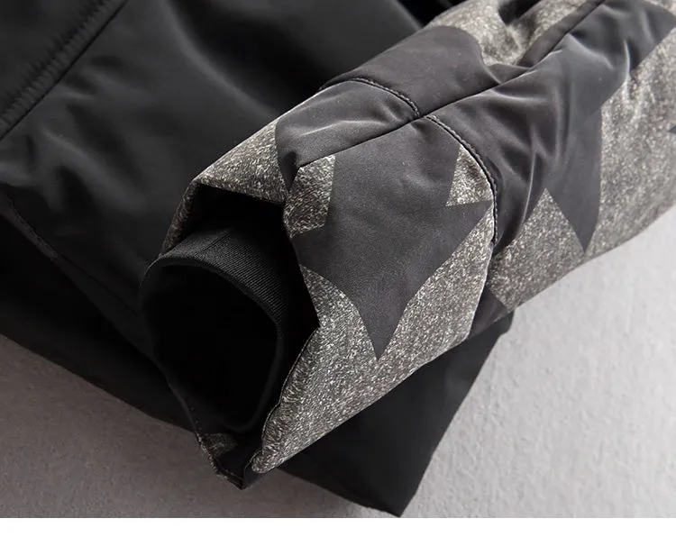 CAMOUFLAGE DESIGN BADGE JACKET IN CAMO WITH MA1 POCKET