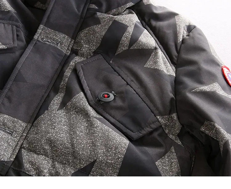 CAMOUFLAGE DESIGN BADGE JACKET IN CAMO WITH MA1 POCKET