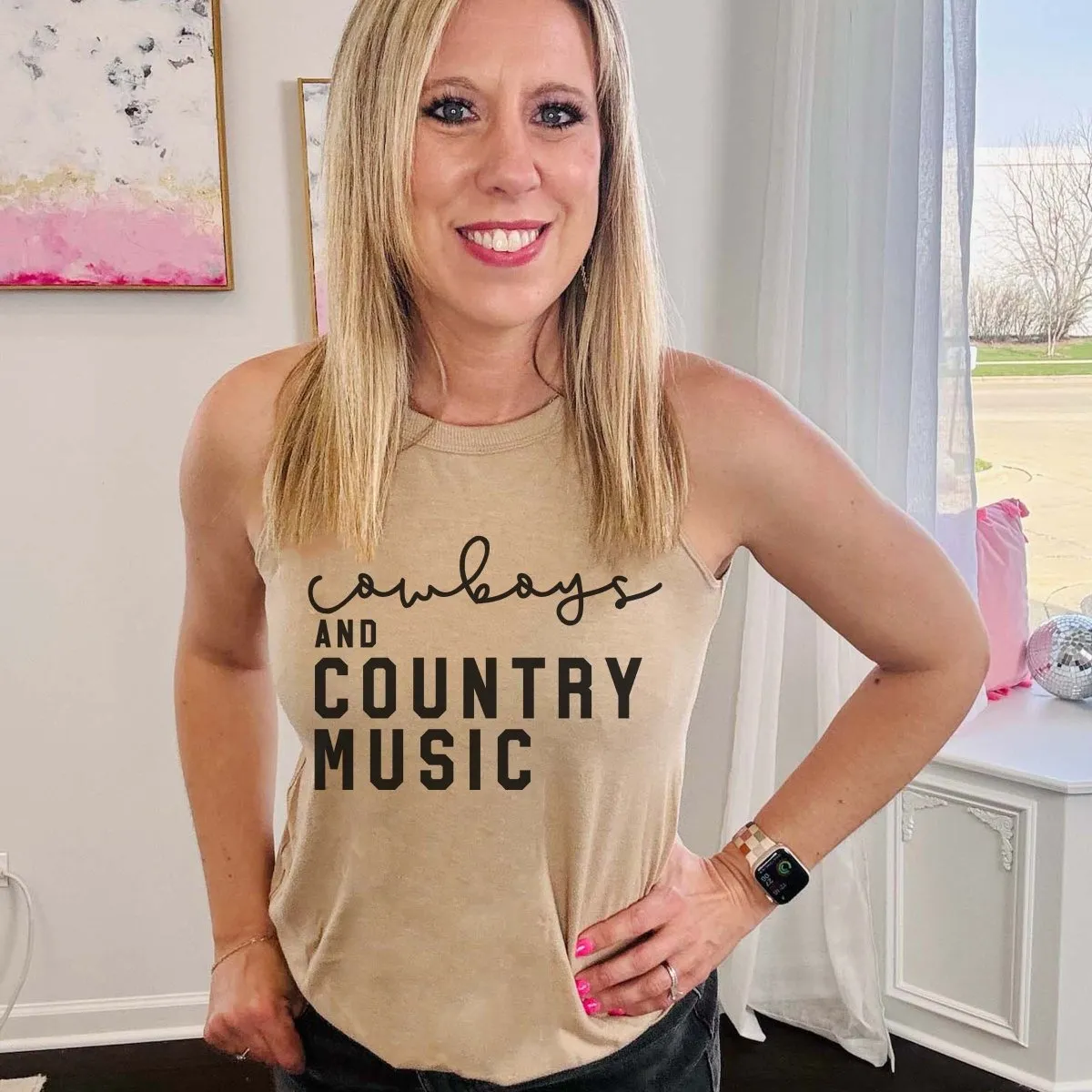 Cowboys And Country Music High Neck Tank