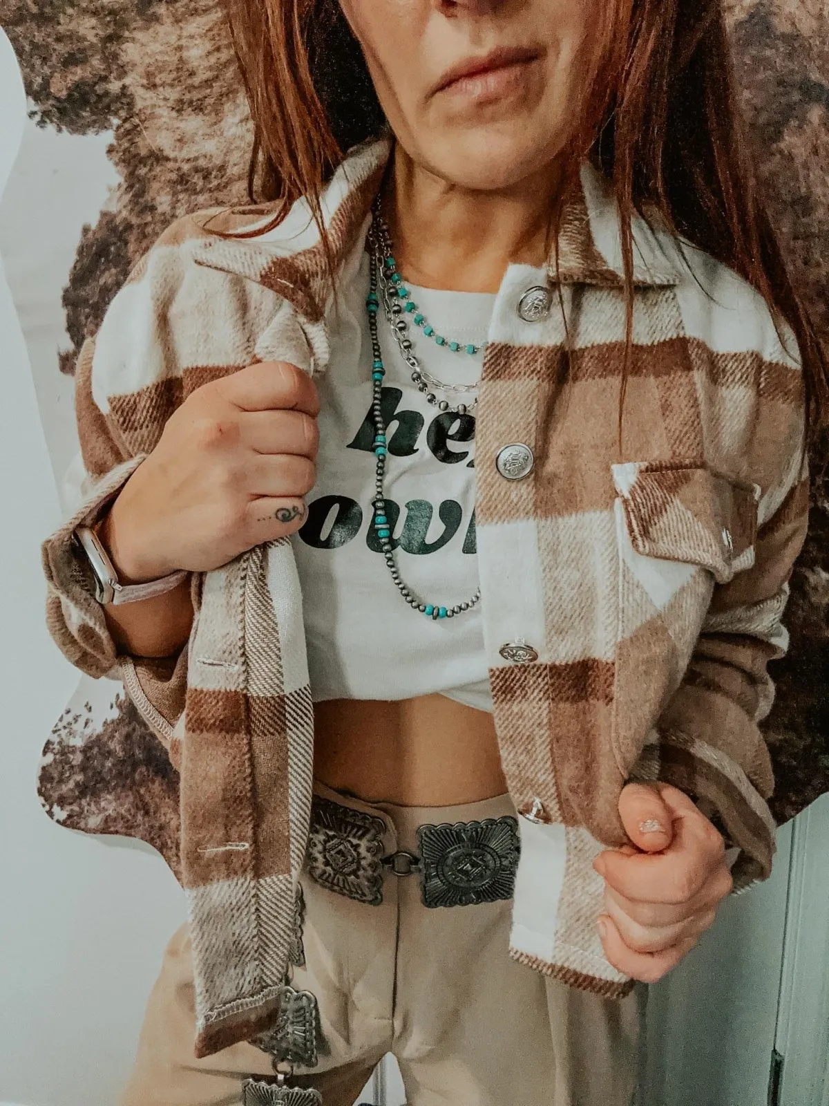 Cropped Slater Brown Shacket