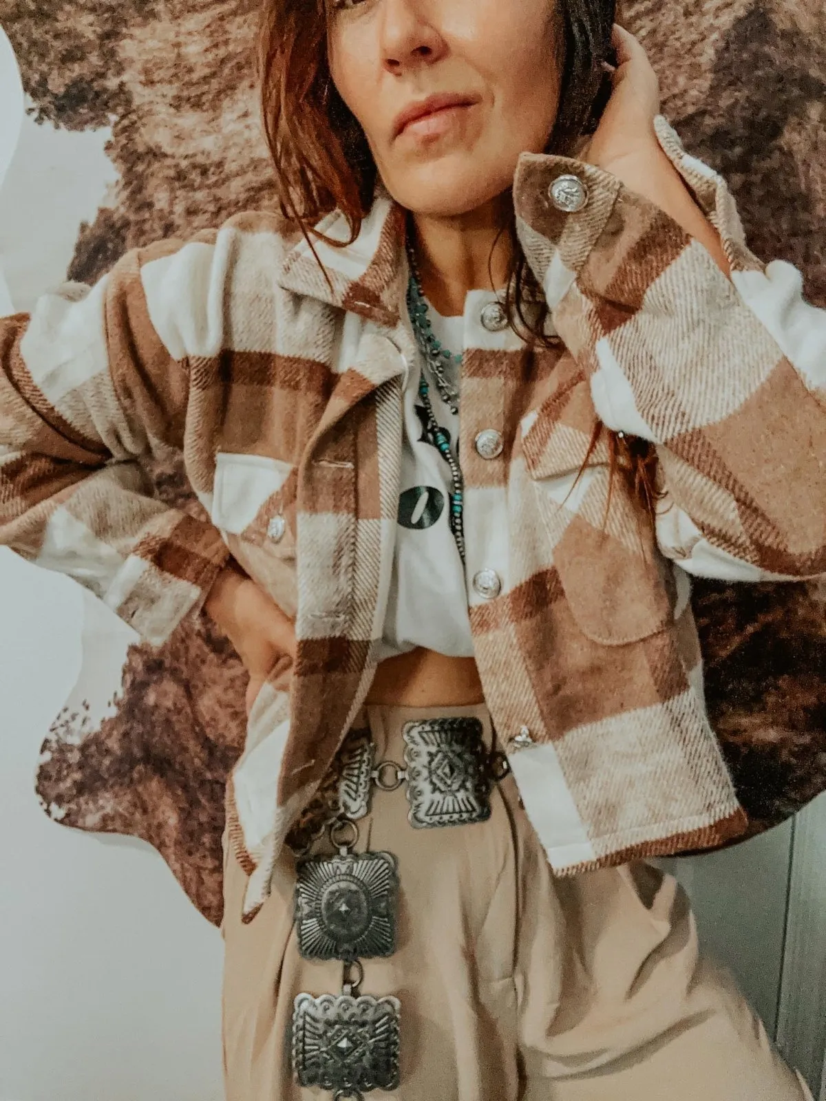 Cropped Slater Brown Shacket