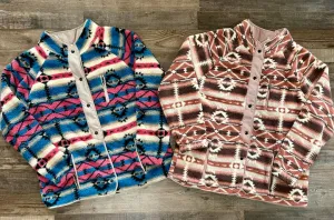 Curvy Aztec Button Down Shacket