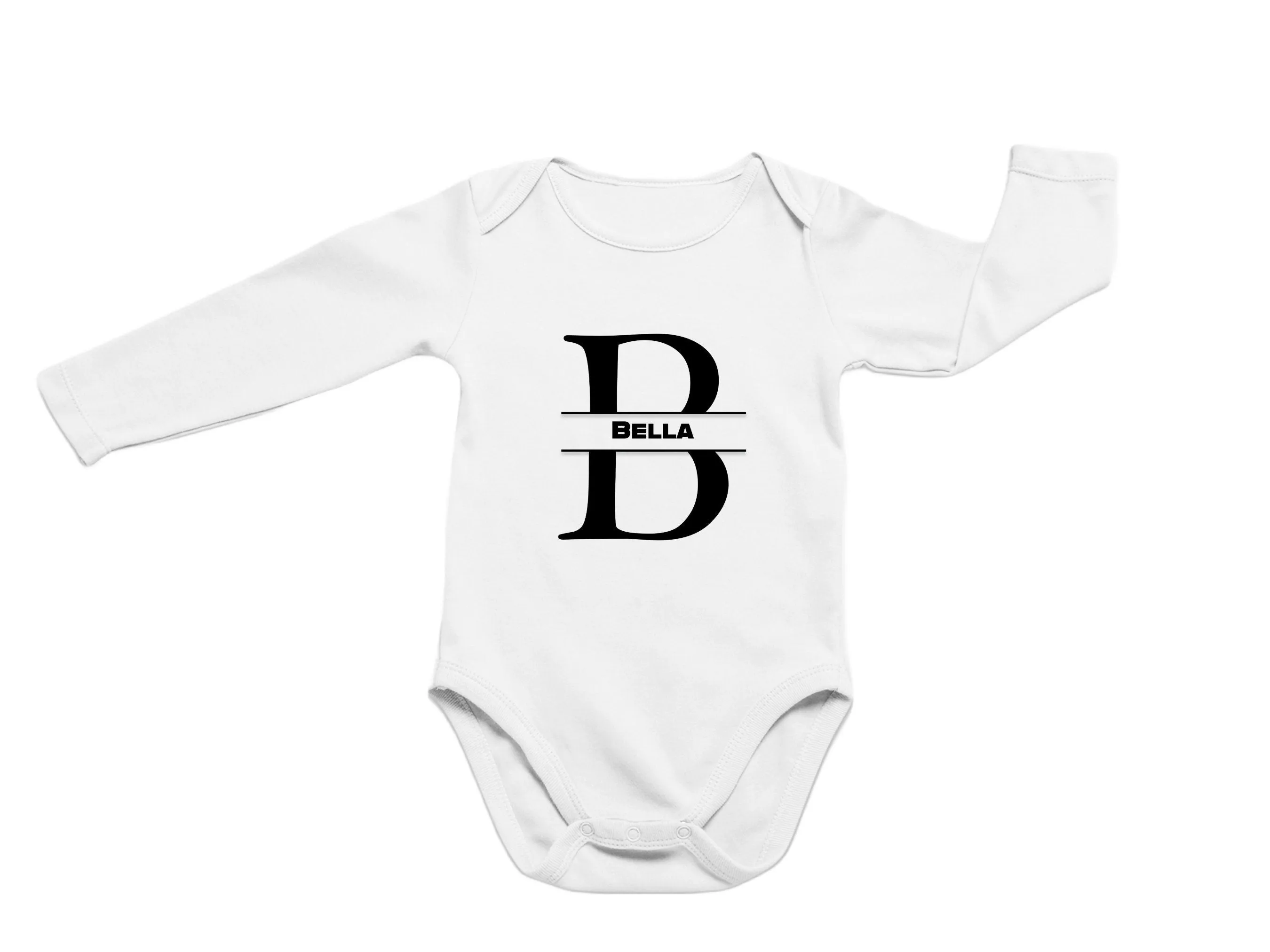 Custom Kids Tshirt Gift For Toddler Girls with Initials B On Shirt