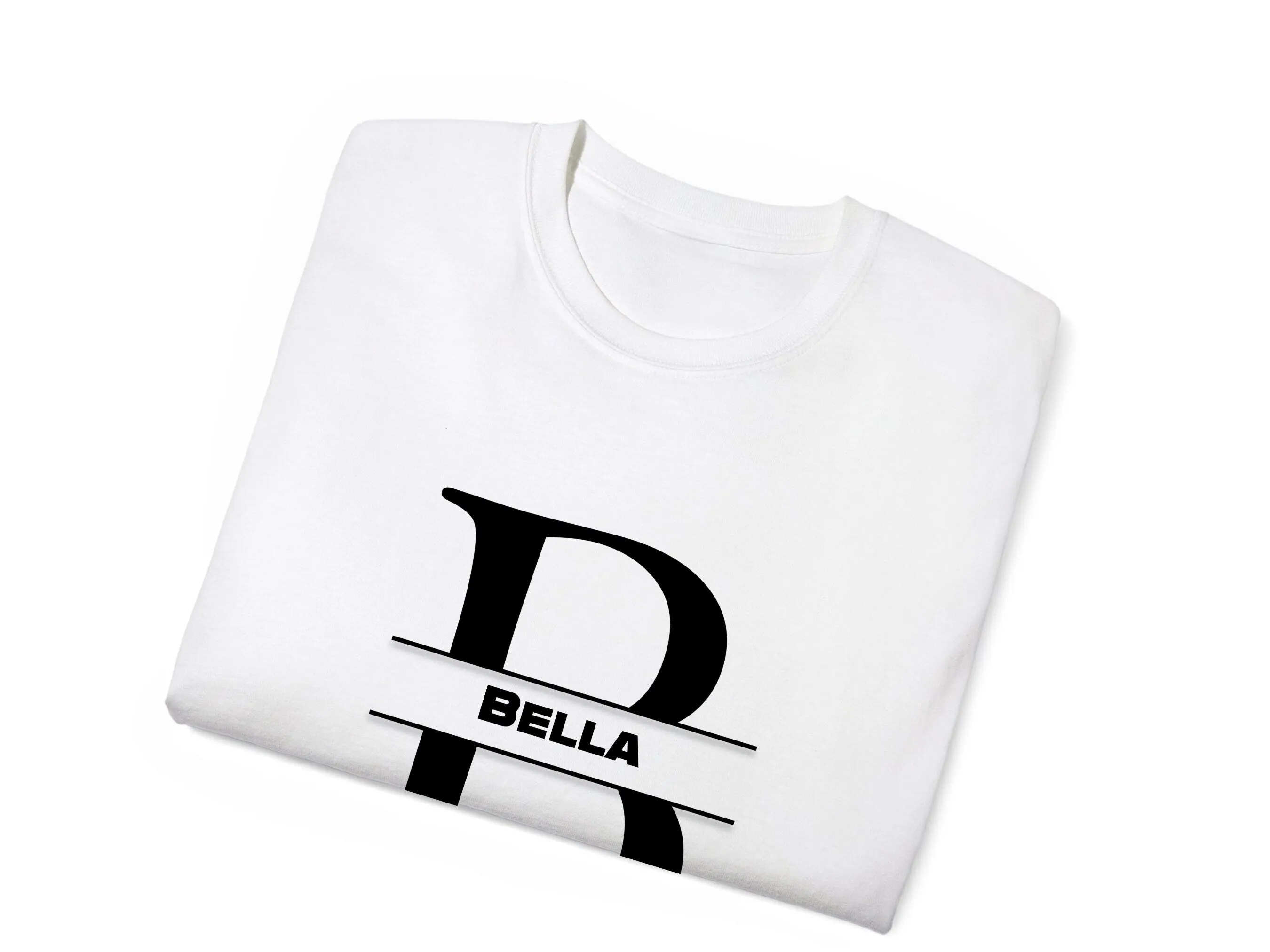 Custom Kids Tshirt Gift For Toddler Girls with Initials B On Shirt