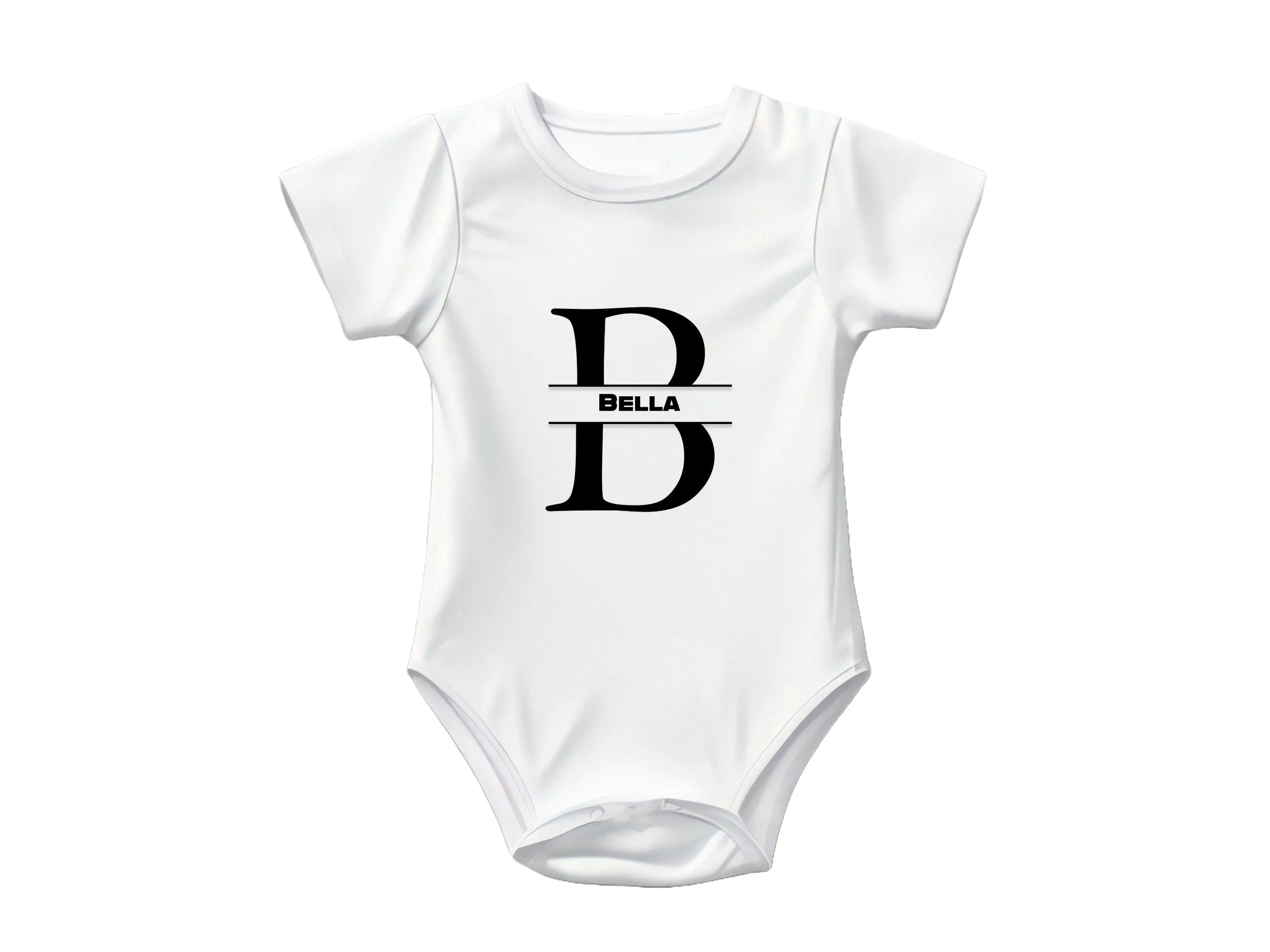Custom Kids Tshirt Gift For Toddler Girls with Initials B On Shirt