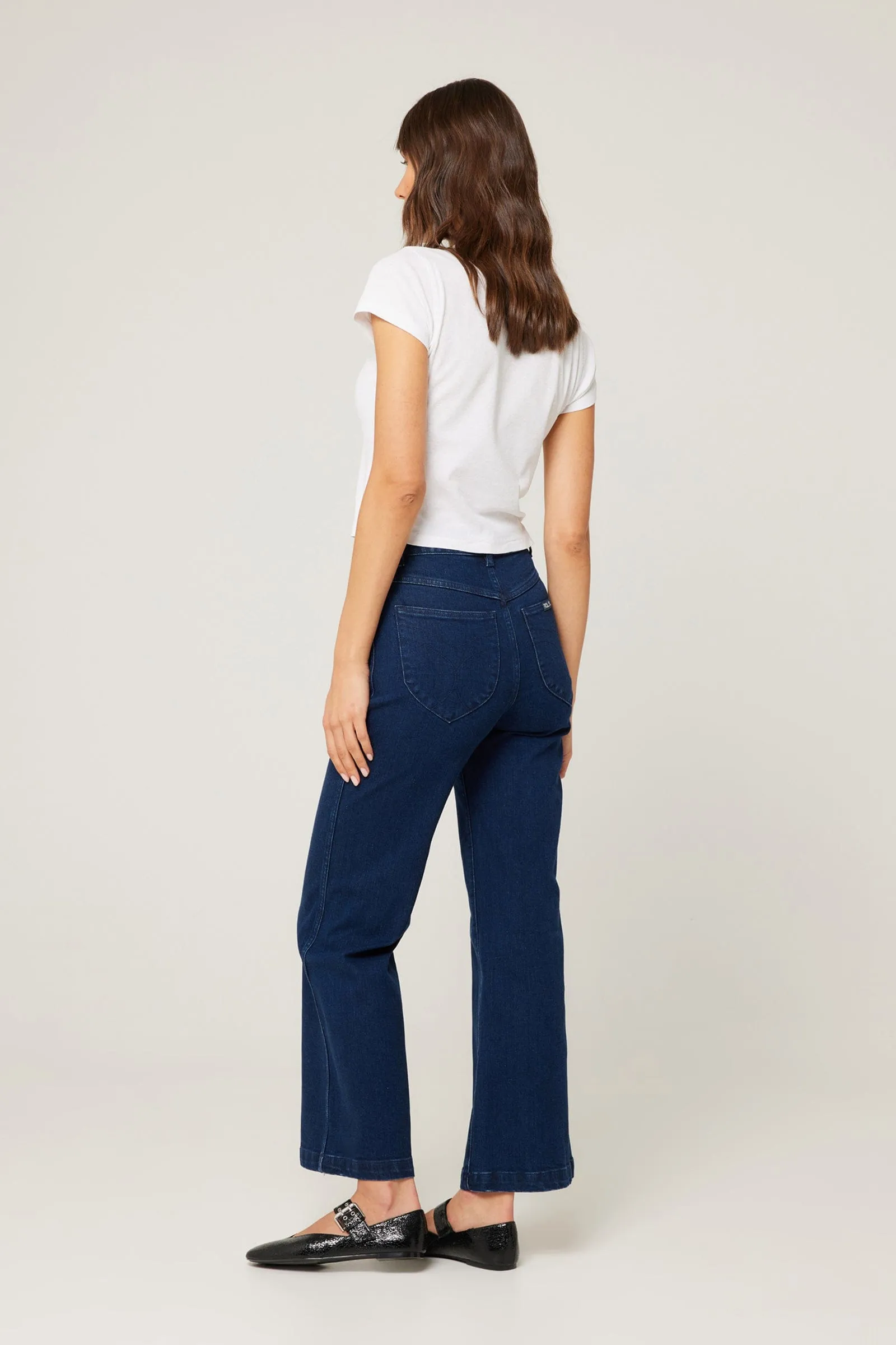 Dark Stone Sailor Crop Jeans