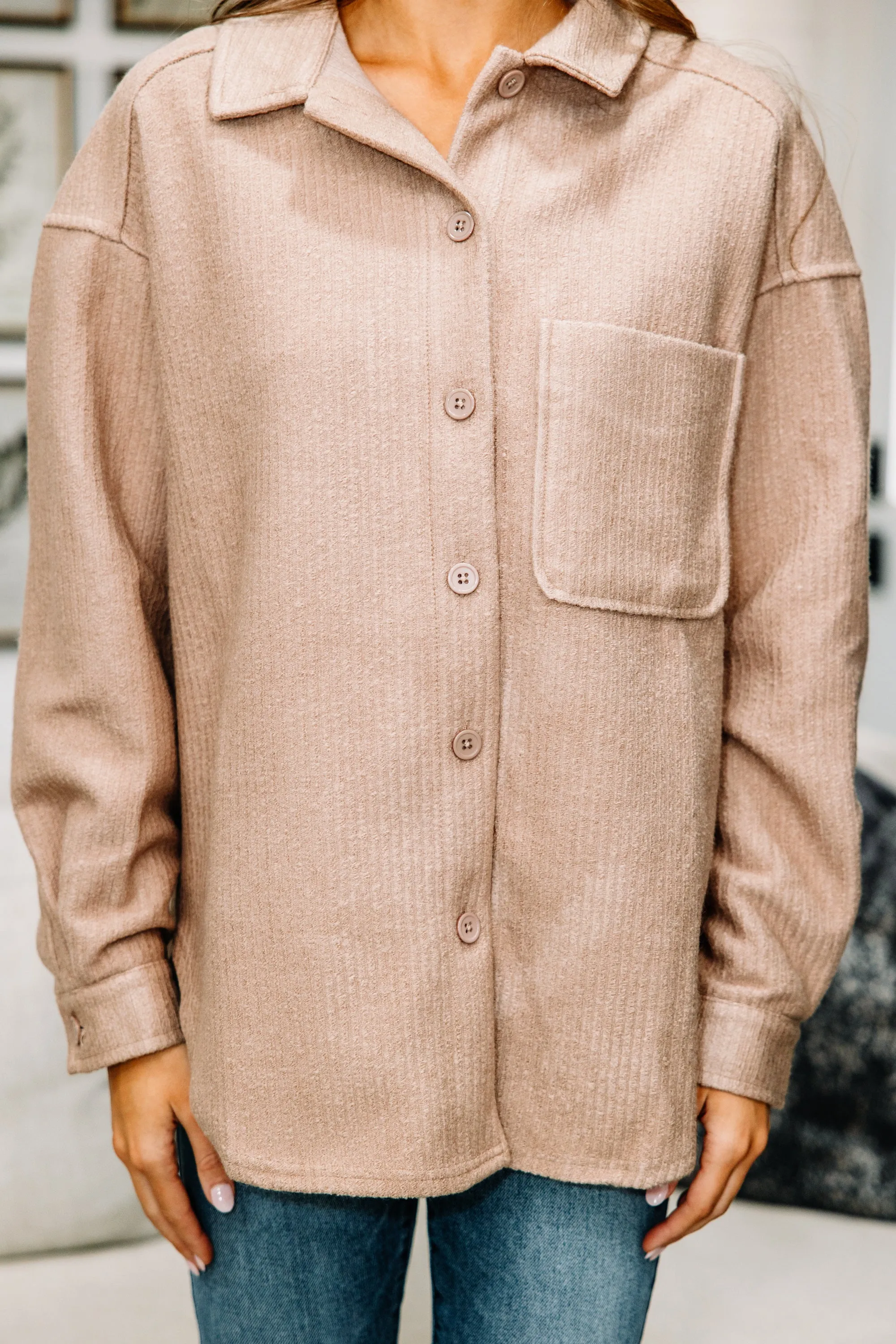 Dream On Mocha Brown Corduroy Shacket