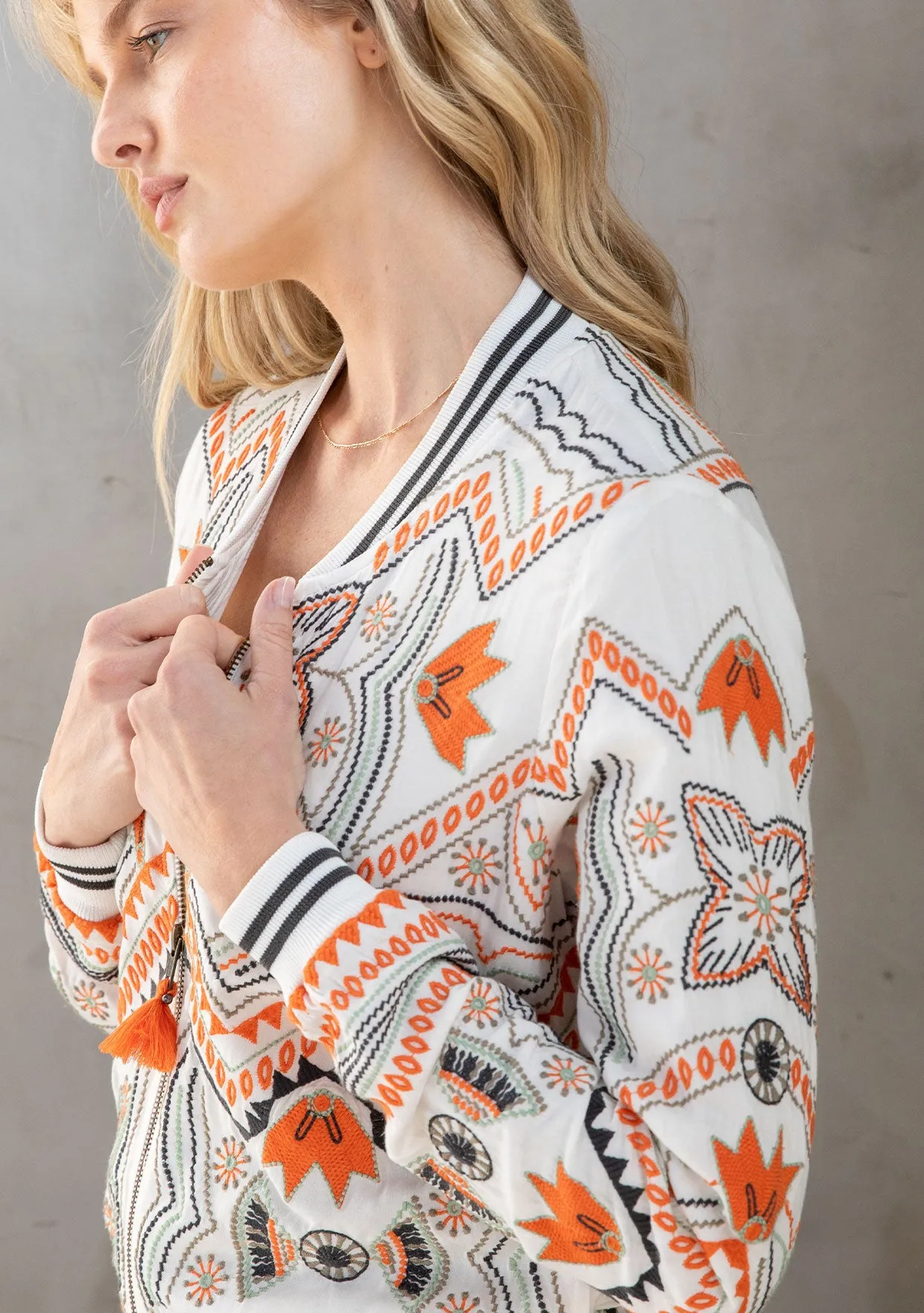 Embroidered Bomber Jacket