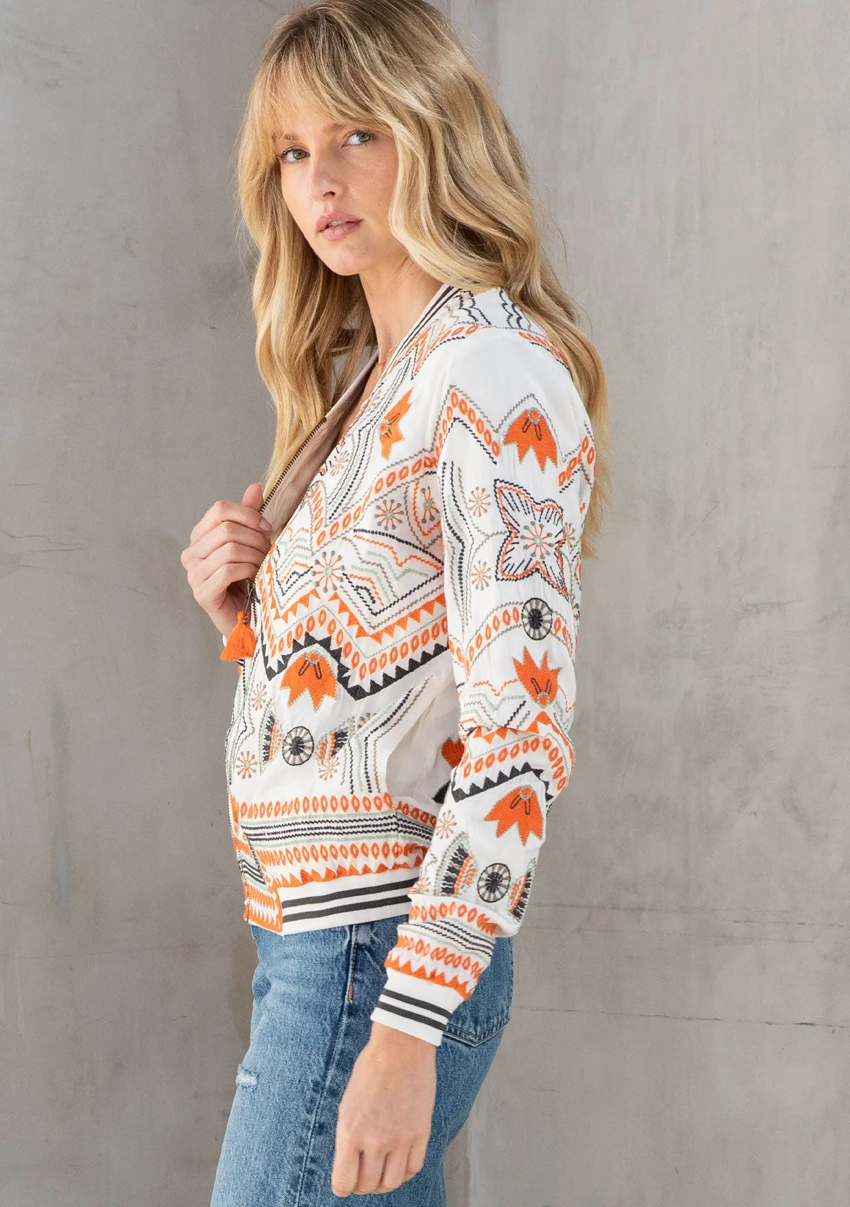 Embroidered Bomber Jacket