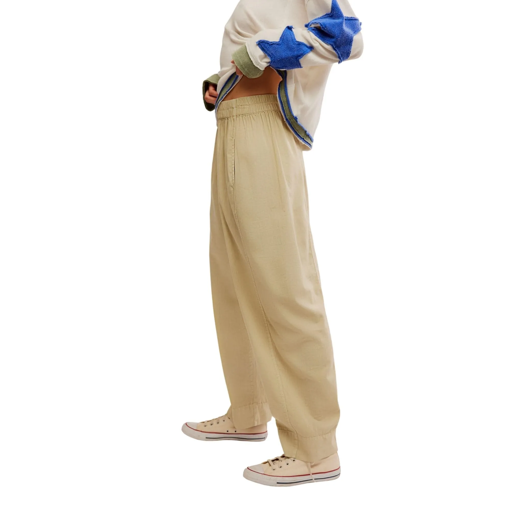 Free People Preppy Poplin Pull-On  Trousers In Birch