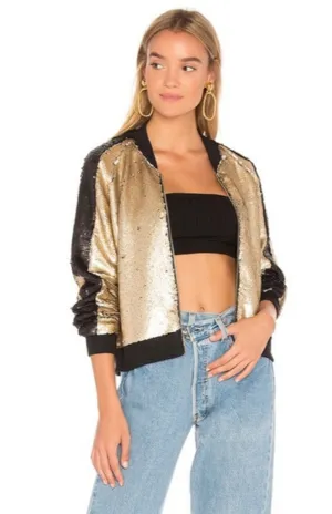Gold Sequin Bomber