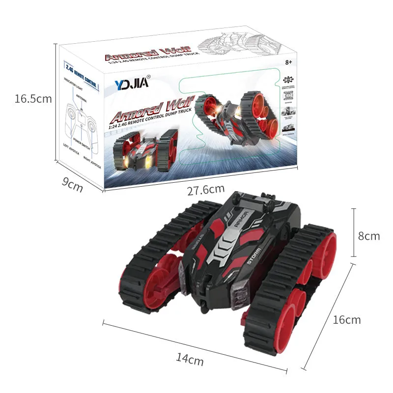 High Speed RC Tank 2.4G Remote Control Tank Flashing 3D Flip Stunt 360 Degree