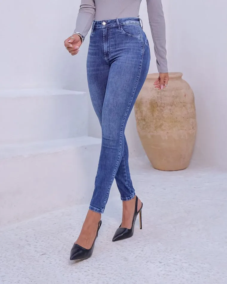 Hochbund Skinny Super Dehnbar Jeans