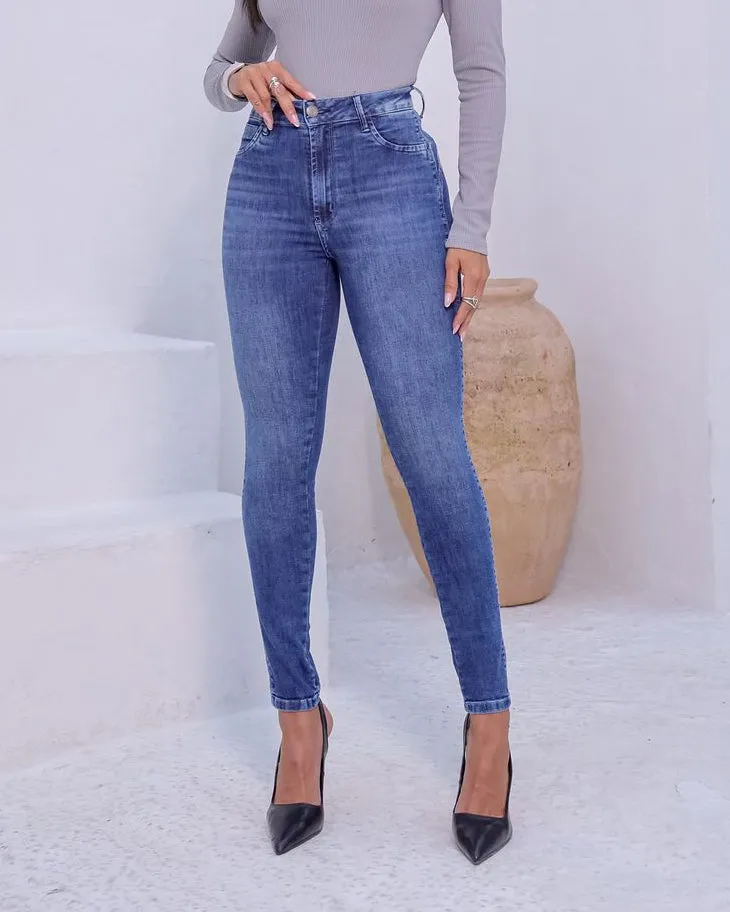 Hochbund Skinny Super Dehnbar Jeans