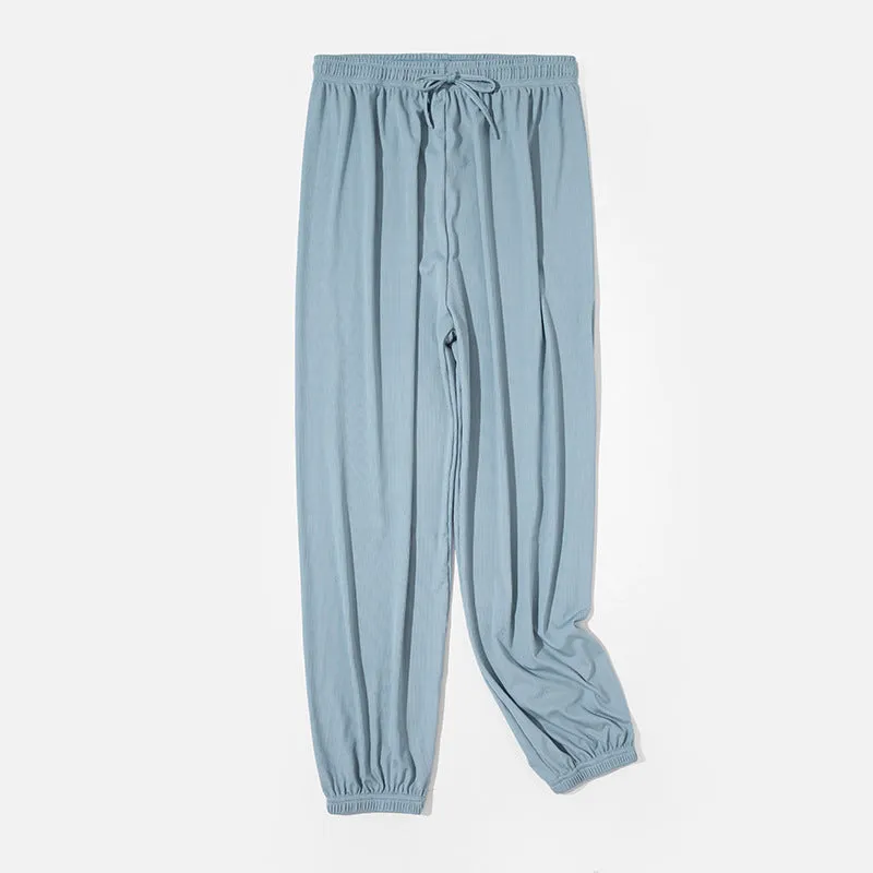 Ice Silk Loose Jogger Lantern Slimming Wide Leg Women Drape Cool INS Casual Pants