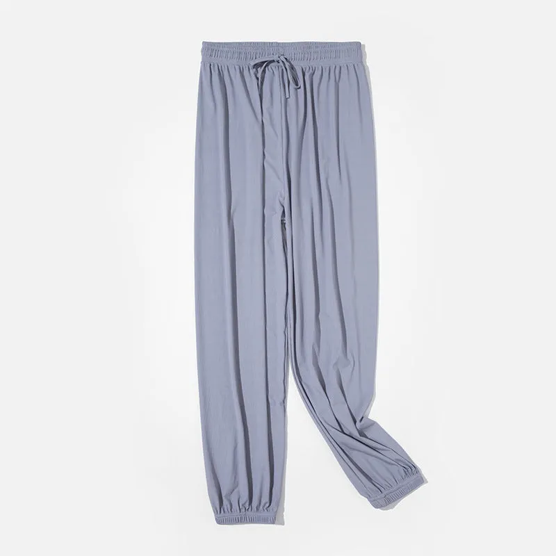 Ice Silk Loose Jogger Lantern Slimming Wide Leg Women Drape Cool INS Casual Pants