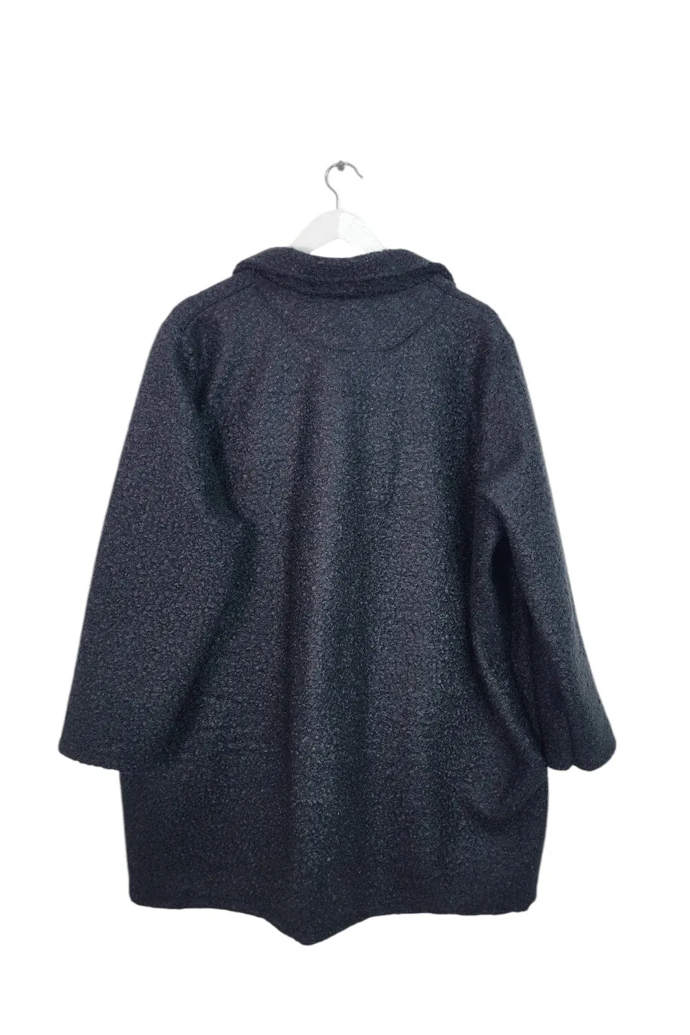 Italian Teddy Boucle Gold Button Fasten Military Style Shacket