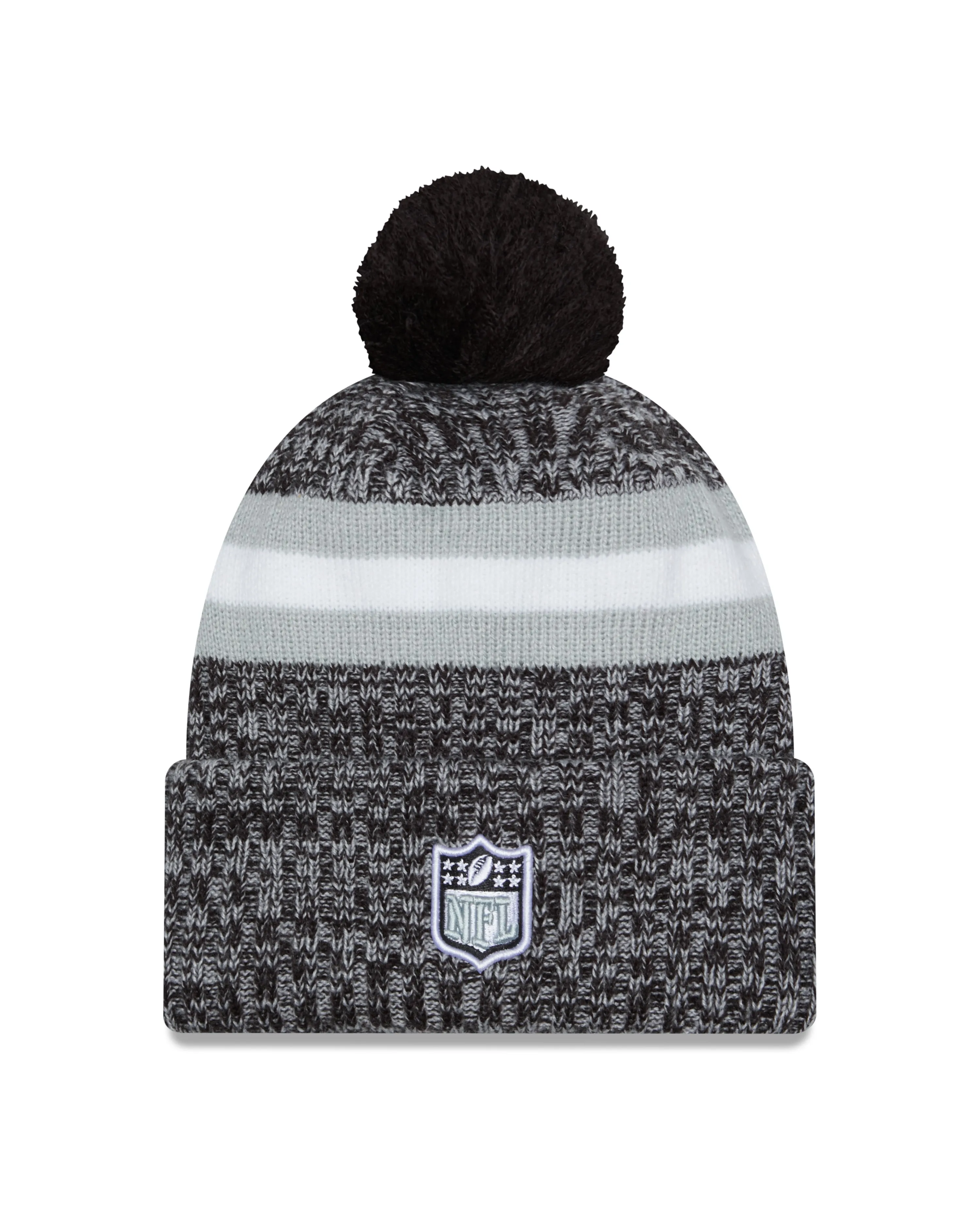 Las Vegas Raiders New Era 2023 Sideline - Sport Cuffed Pom Knit Hat - Black