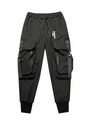 Men’s Functional Hip Hop Cargo Pants with Big Pockets