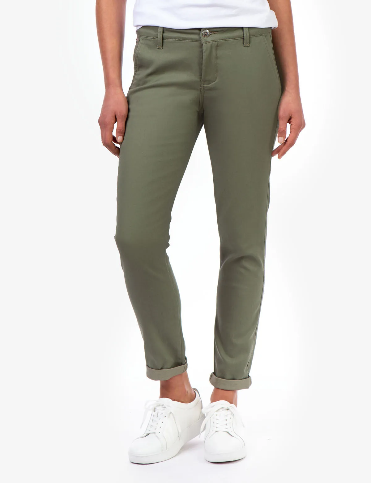 MID RISE SLIM CHINO PANTS