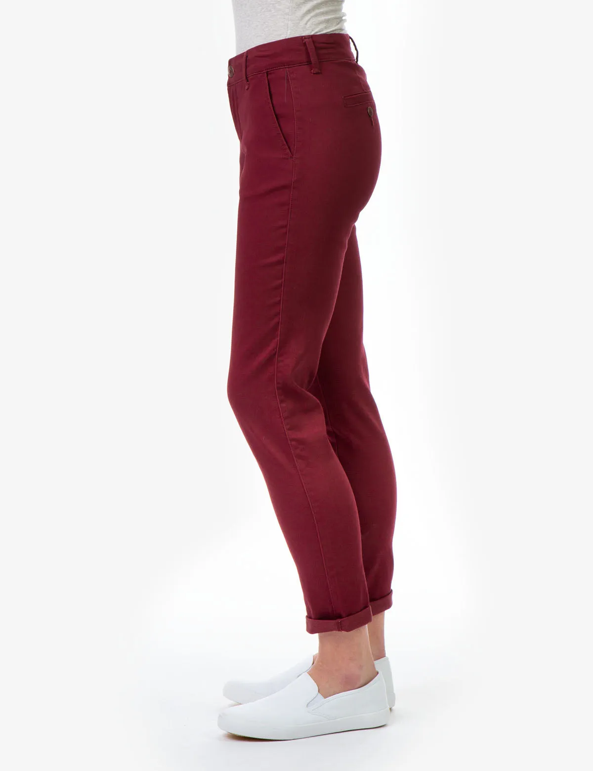 MID RISE SLIM CHINO PANTS
