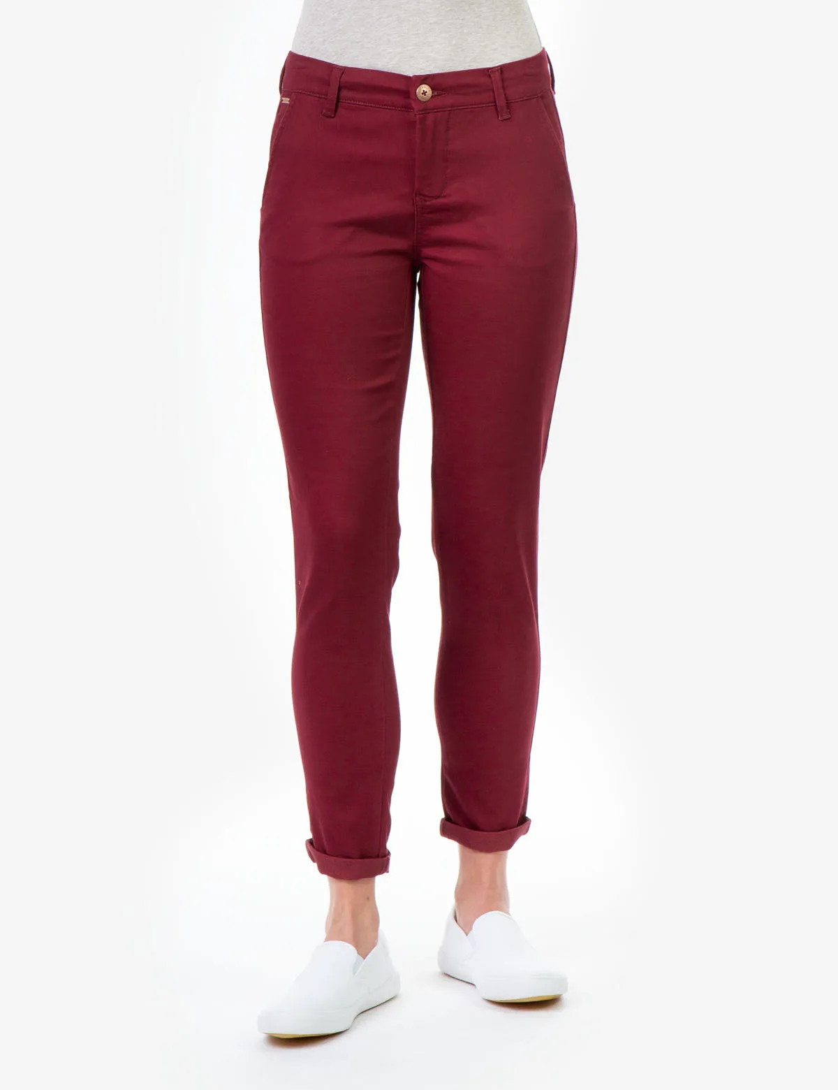 MID RISE SLIM CHINO PANTS
