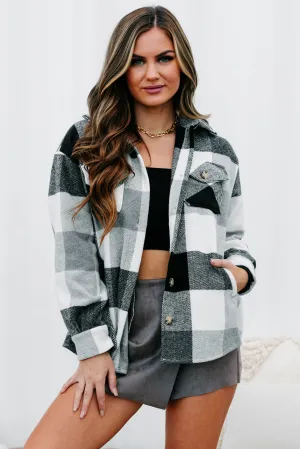 Midnight Bonfires Plaid Shacket (Grey/Black)