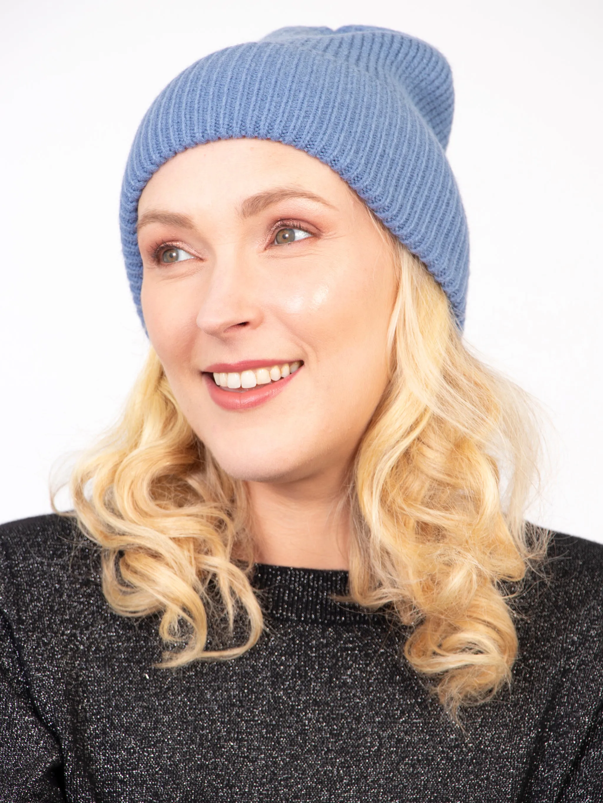 Noelle Beanie Hat - Denim Blue