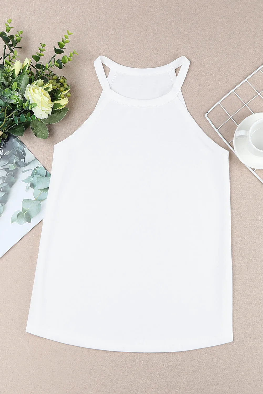 Plain Halter Neck Tank Top
