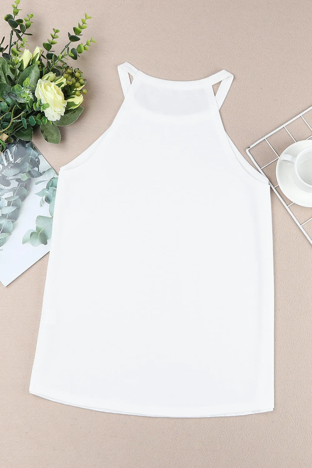 Plain Halter Neck Tank Top