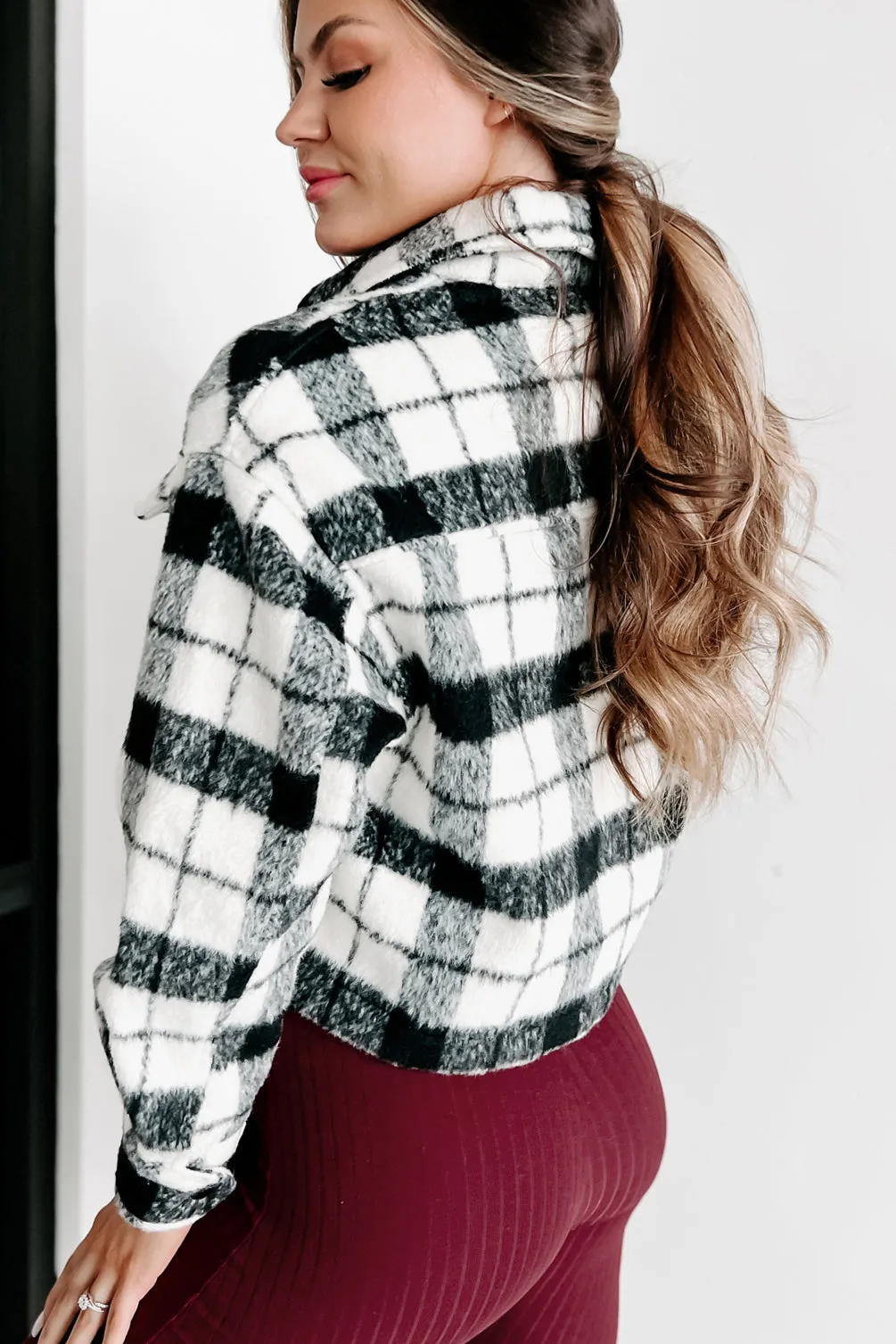 Sade Plaid Shacket (Black/White)