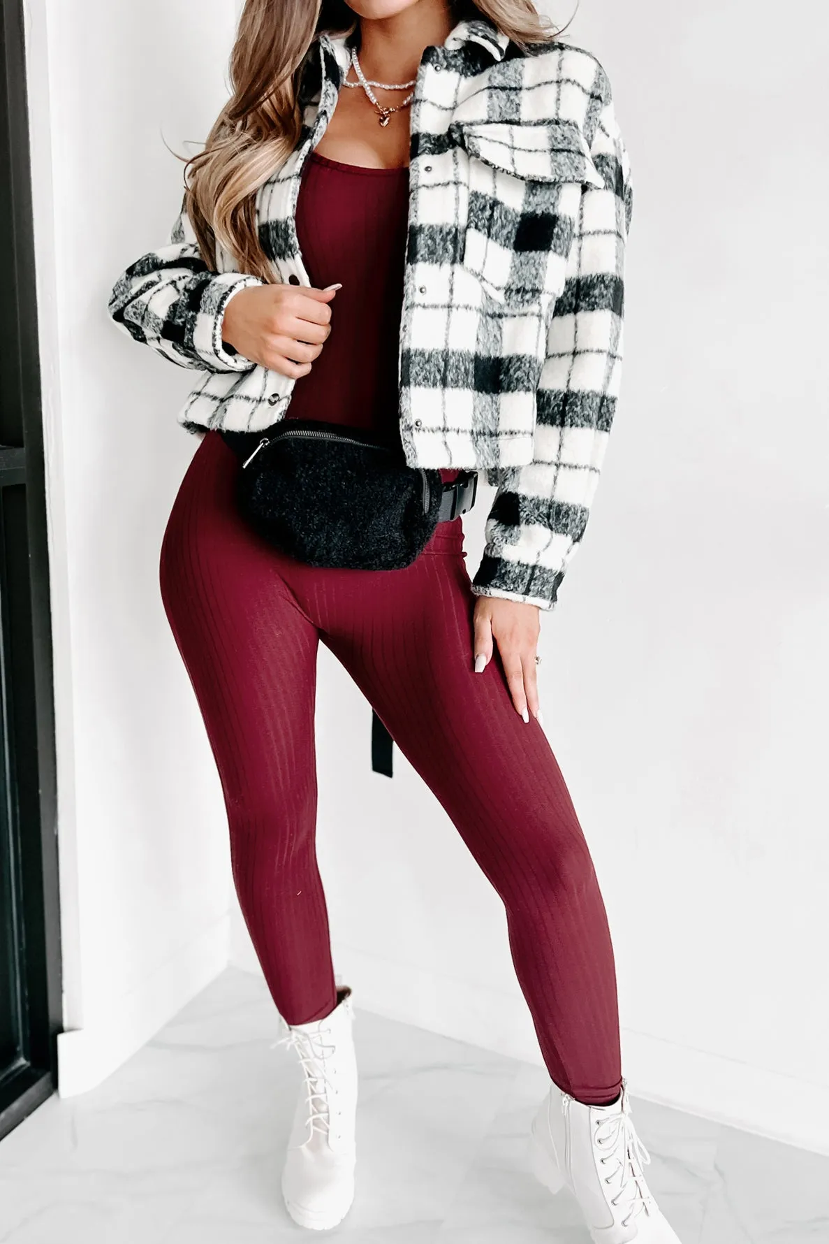 Sade Plaid Shacket (Black/White)
