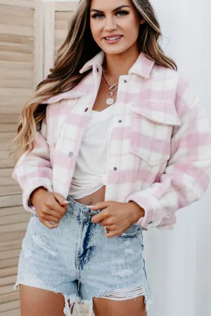 Sade Plaid Shacket (Pink/White)