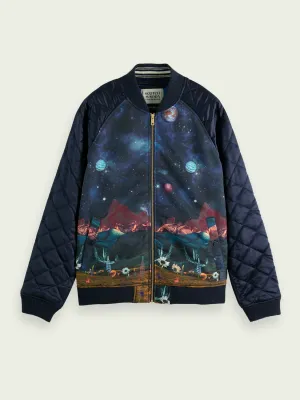 Scotch & Soda - Night Sky Printed Bomber Jacket - Multi-Color