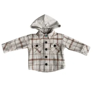 Toffee Hooded Flannel Shacket