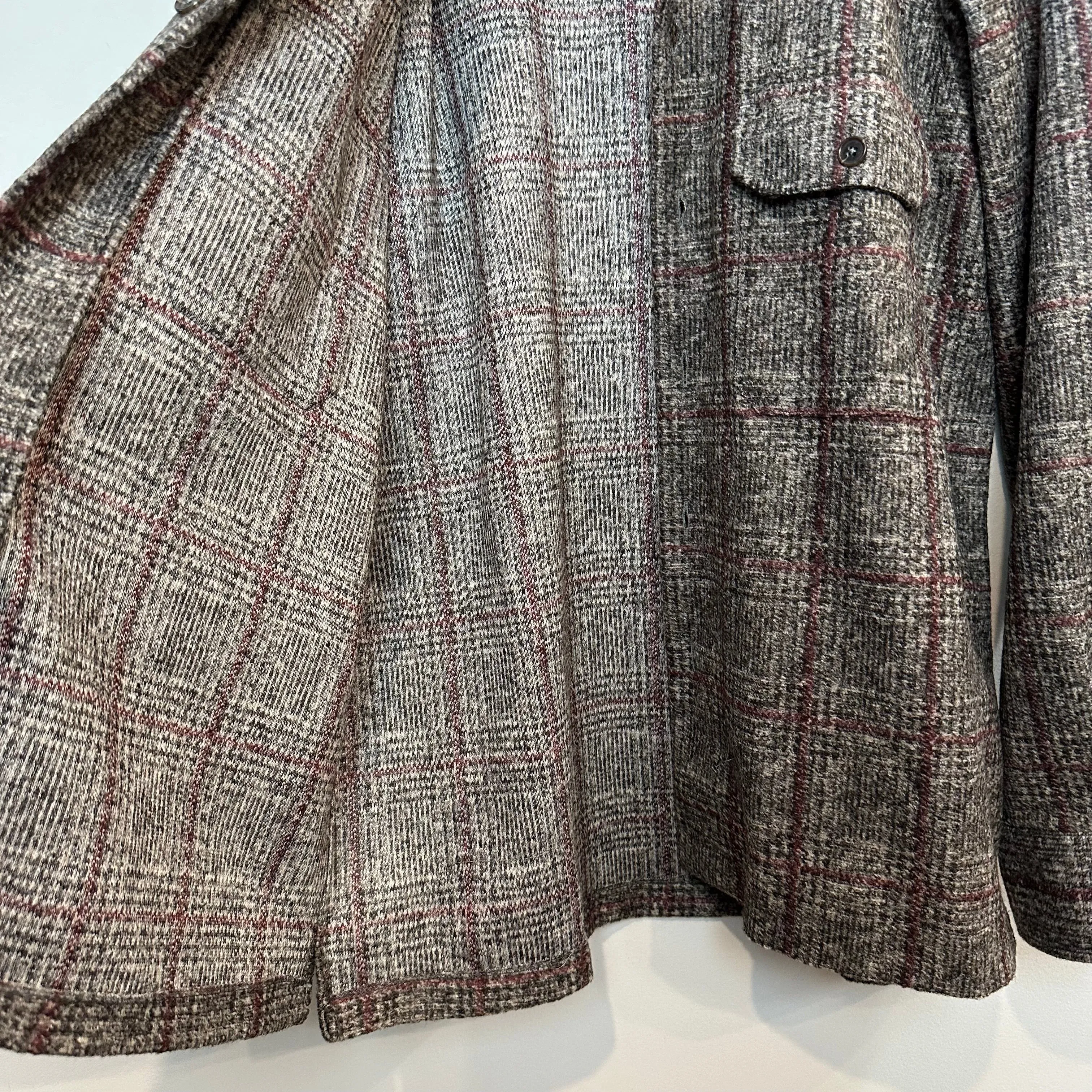 Universal Works Utility Shirt Jacket Shacket Plaid Brown Wool Blend Collared Button Up Medium