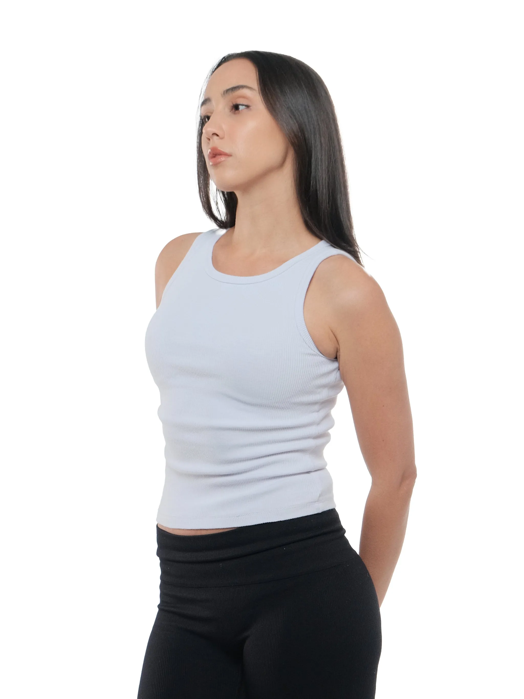 WHITE CREWNECK TANK TOP