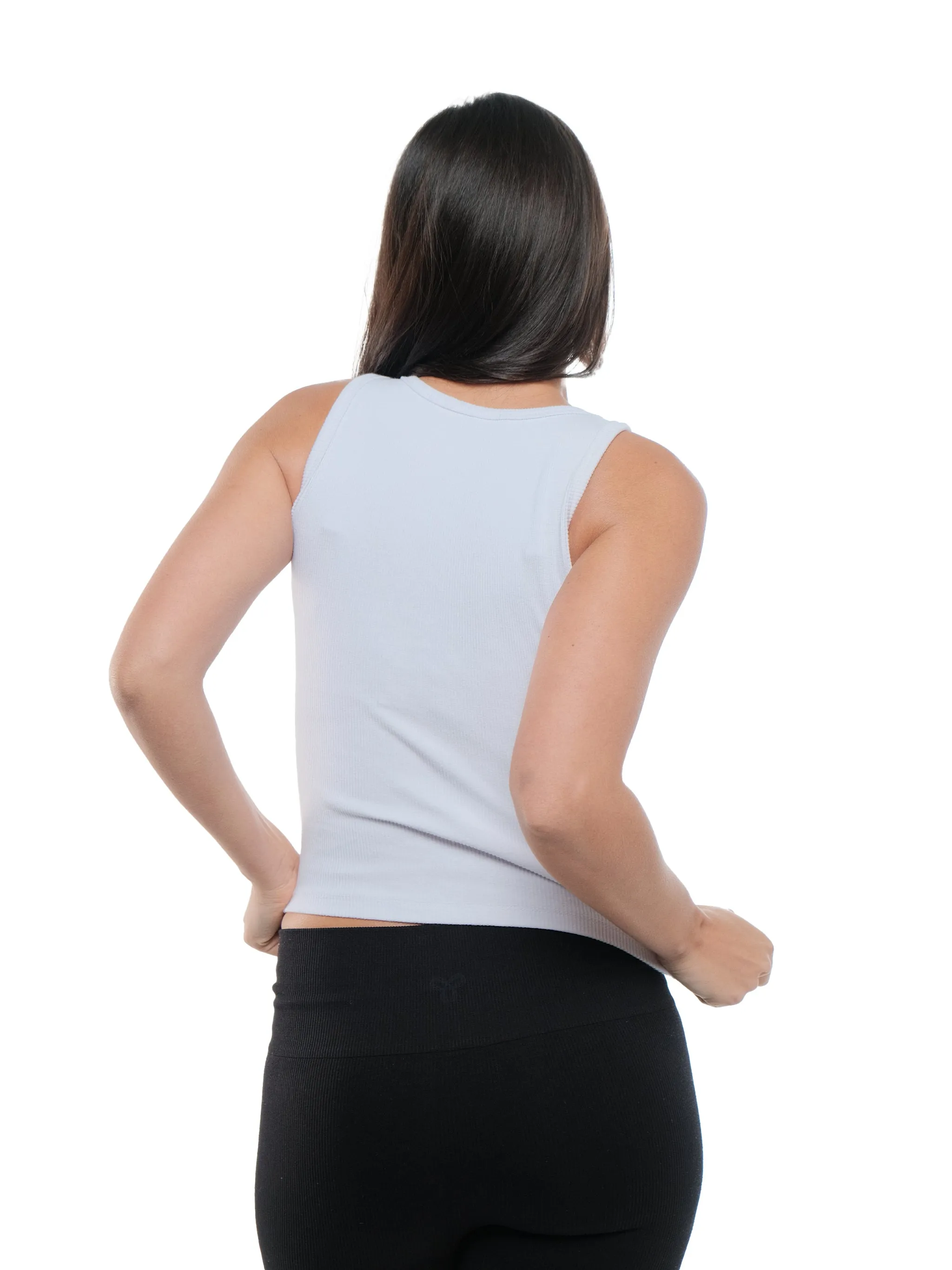 WHITE CREWNECK TANK TOP