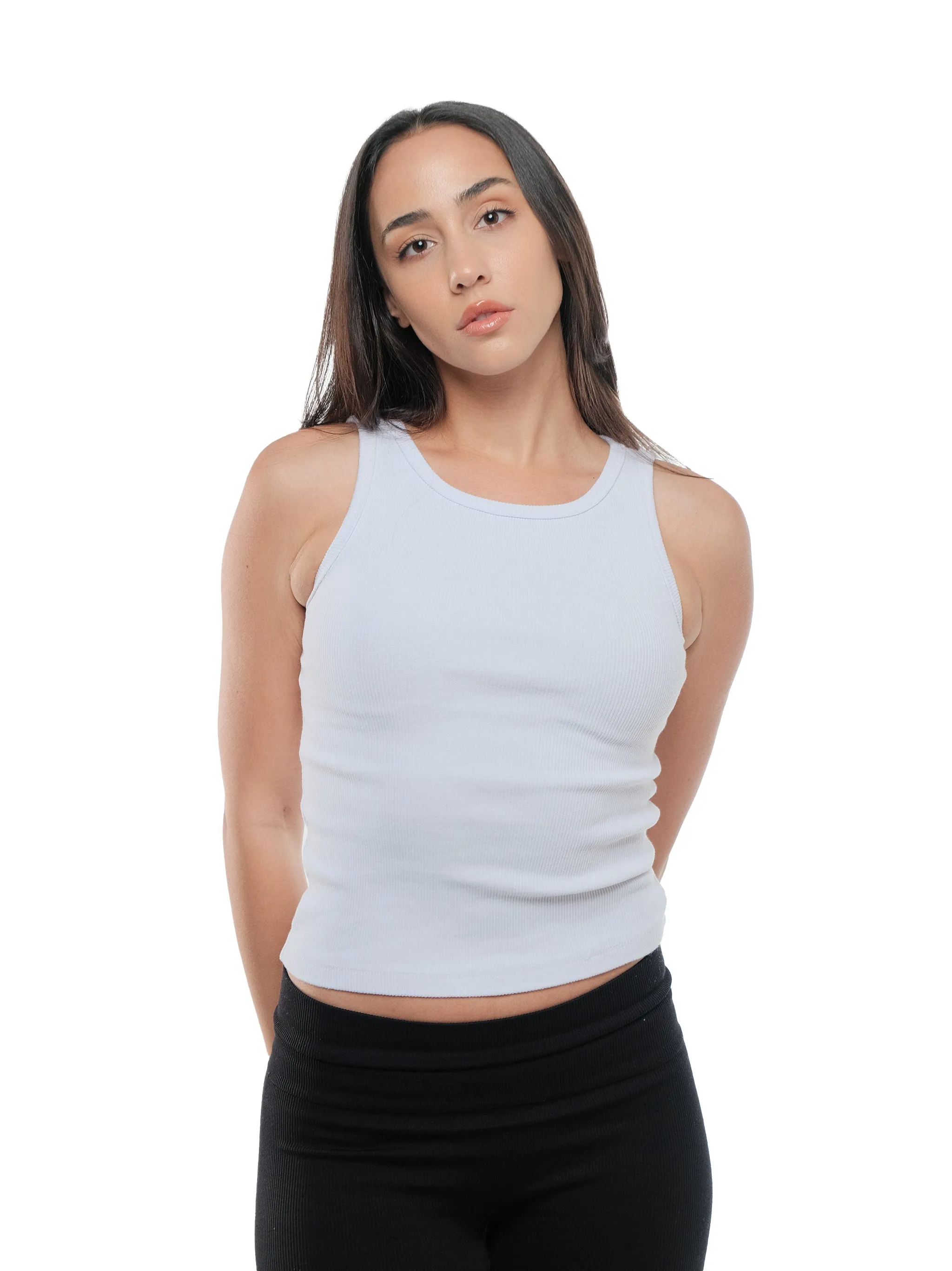 WHITE CREWNECK TANK TOP