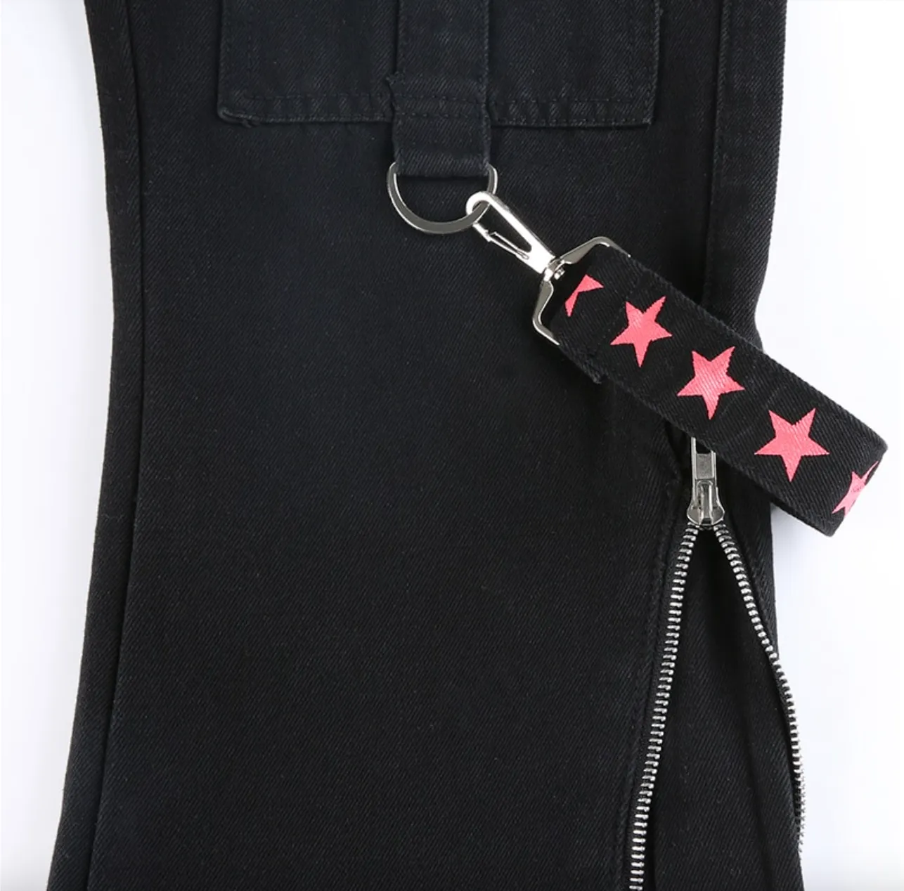 Women's Spring/Autumn Gothic Bandage Low Waist Wide Leg Denim Pants