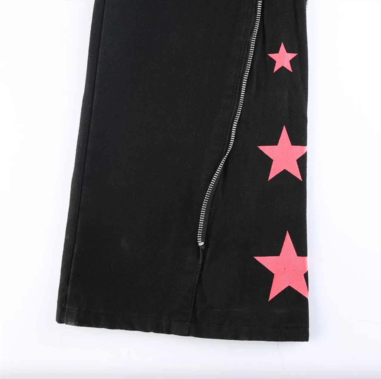 Women's Spring/Autumn Gothic Bandage Low Waist Wide Leg Denim Pants