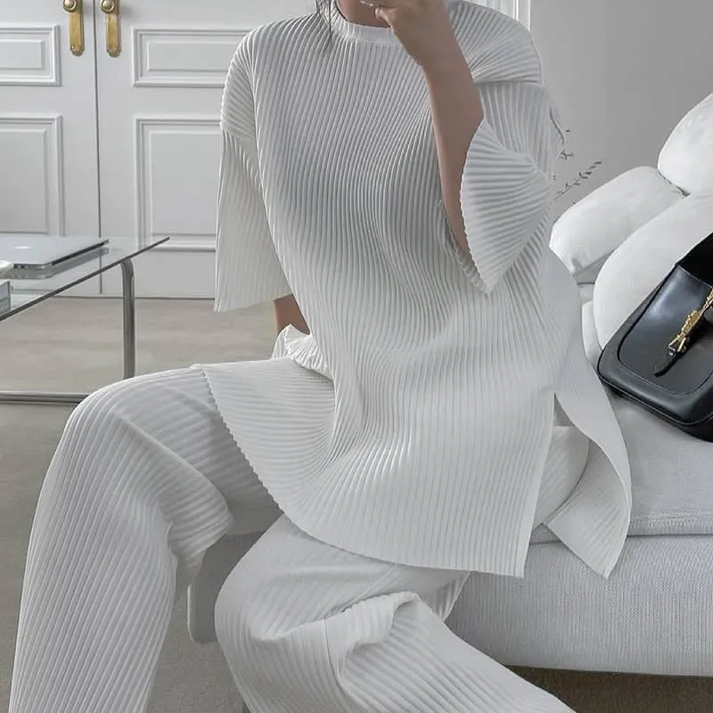 Women's T-shirt   wide-leg trousers casual suit